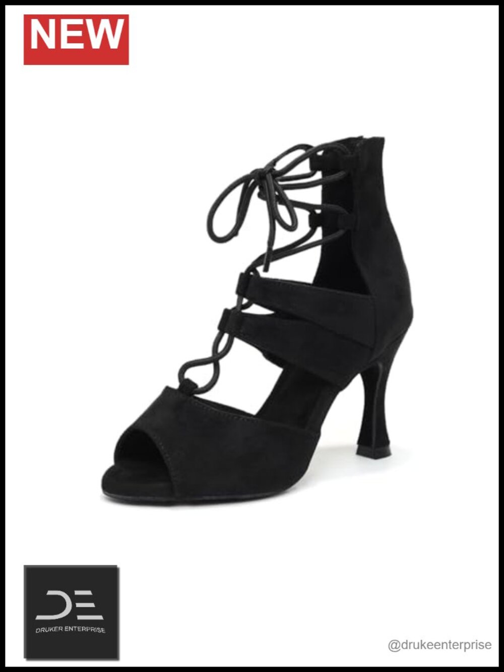 Lace Up High Heel Dance Boots Women Latin Salsa Tango Party Suede Sole